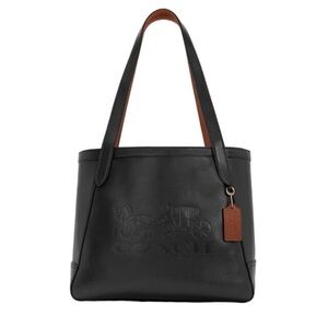 Elegant Black Leather Tote Bag